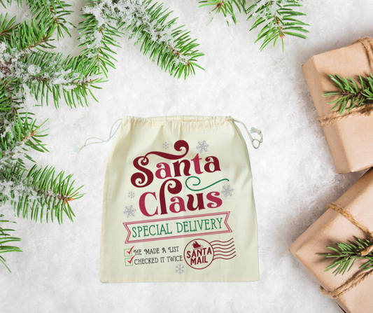 14x17 Santa Drawstring Canvas Sack