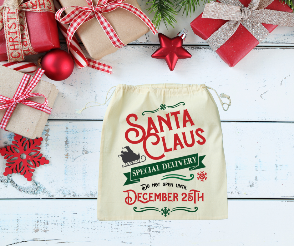 14x17 Santa Drawstring Canvas Sack